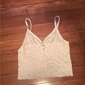 Sweet White and Pink Floral Crop Top from American Eagle size MEDIUM